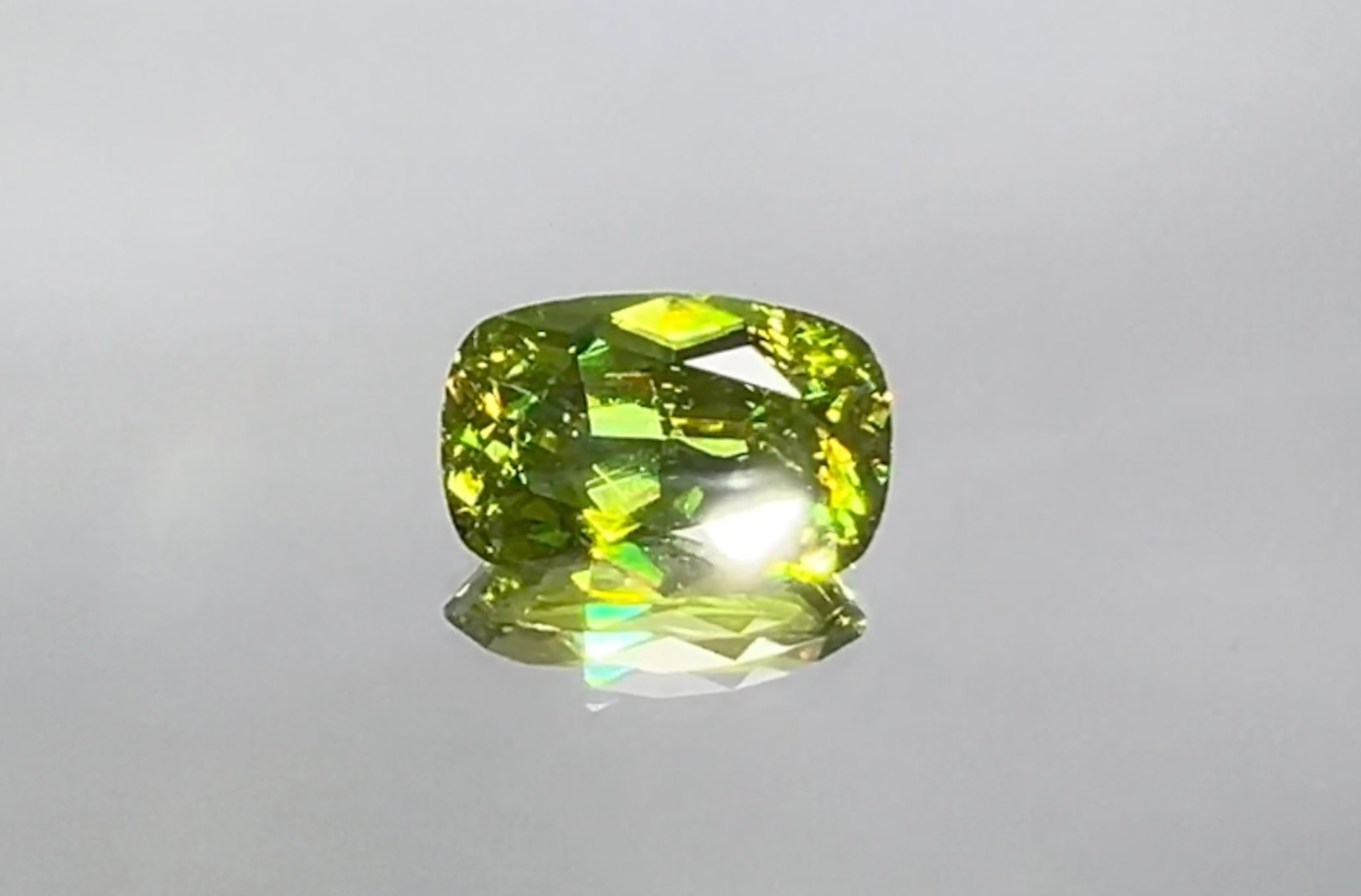 3.92ct Russian Sphene Ring with D Flawless Diamonds set in 18K White Gold