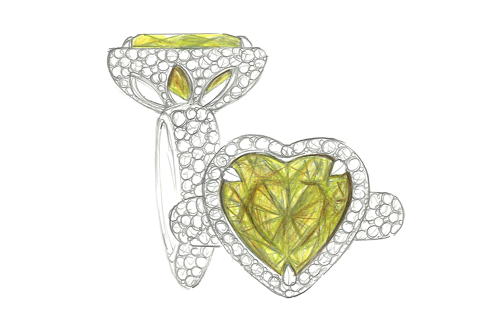 5.17ct Russian Sphene Ring with D Flawless Diamonds set in 18K White Gold