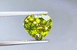 5.17ct Russian Sphene Ring with D Flawless Diamonds set in 18K White Gold