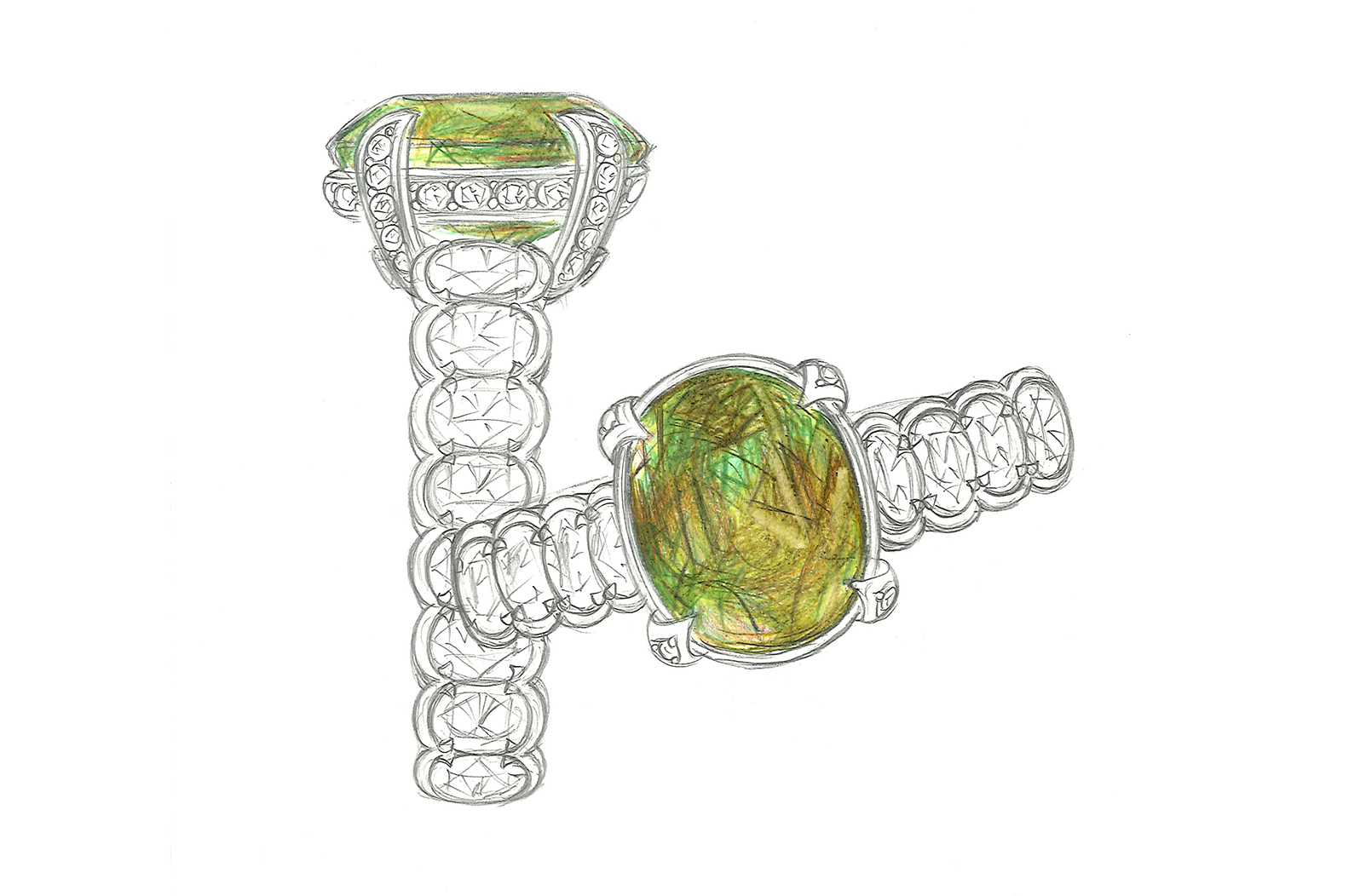 7.01ct Russian Sphene Ring with D Flawless Diamonds set in 18K Yellow Gold