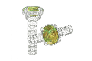 7.01ct Russian Sphene Ring with D Flawless Diamonds set in 18K Yellow Gold