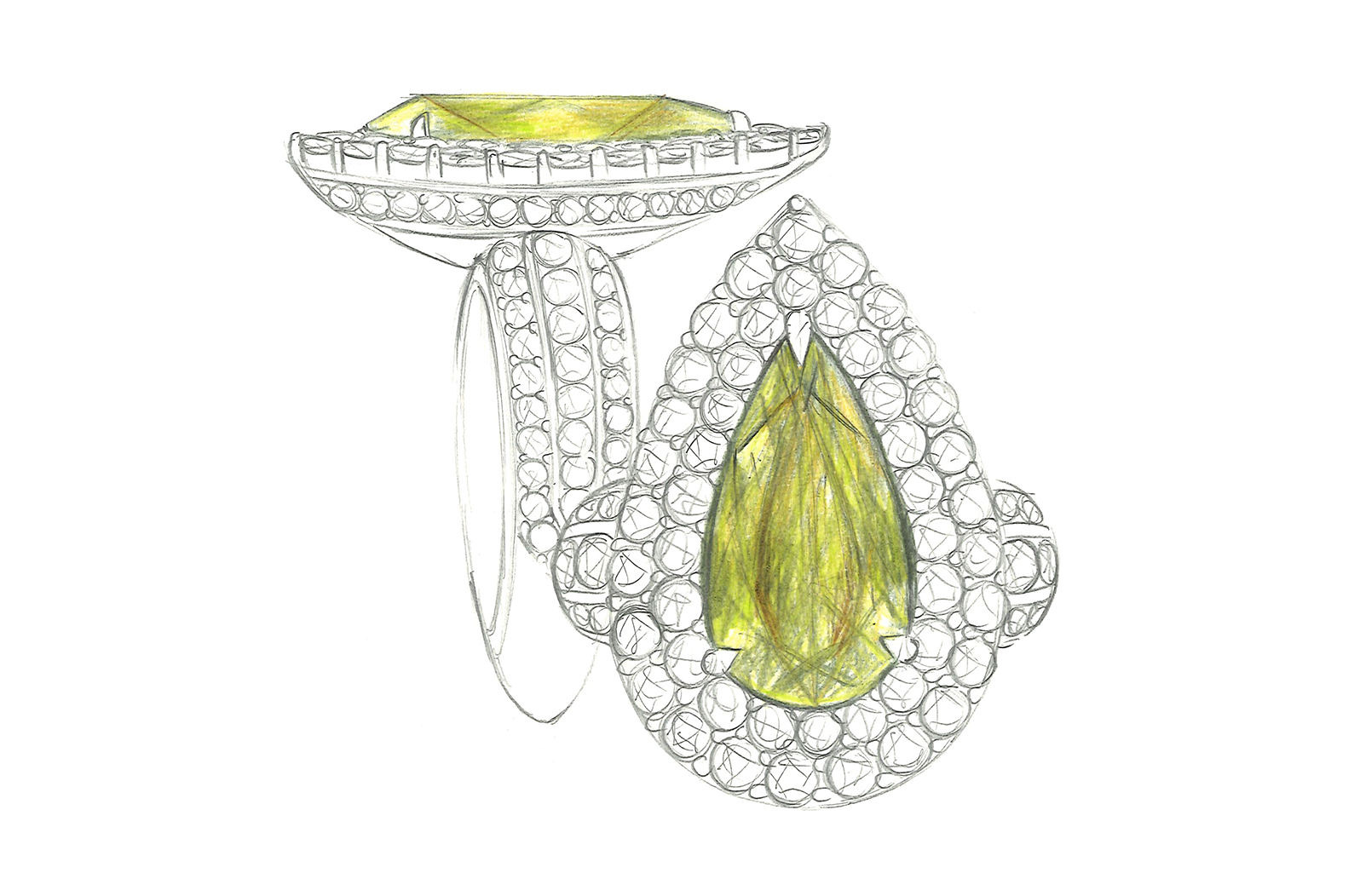 4.80ct Russian Sphene Ring with D Flawless Diamonds set in 18K Yellow Gold