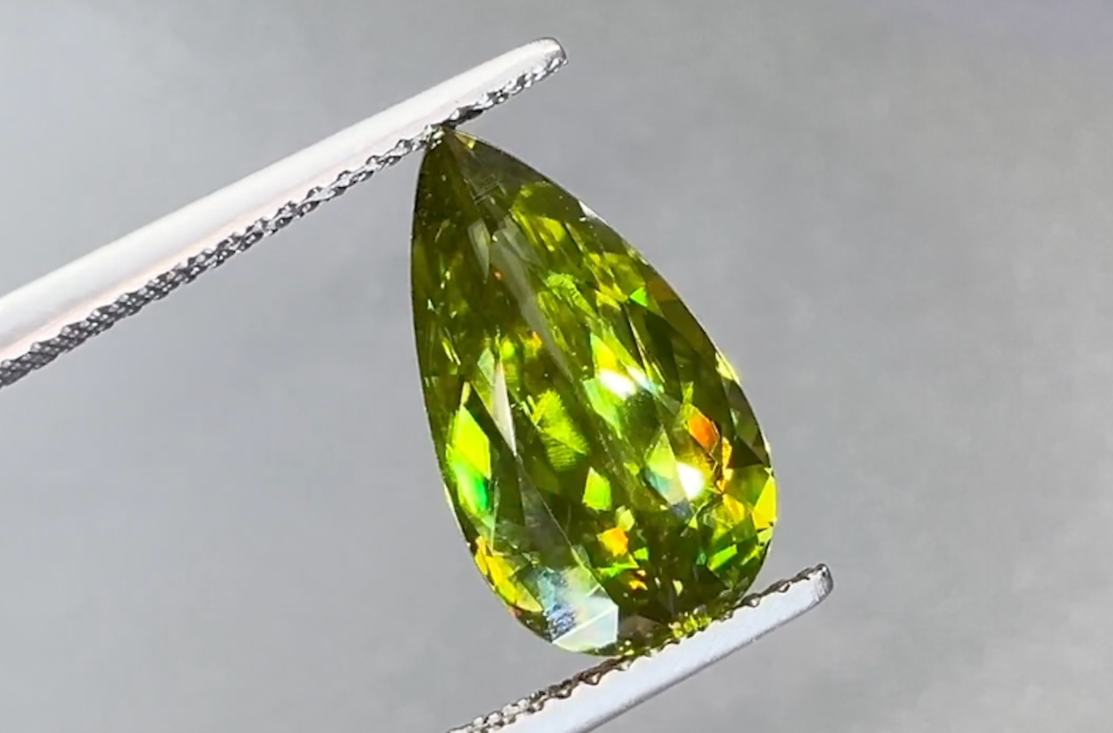 4.80ct Russian Sphene Ring with D Flawless Diamonds set in 18K Yellow Gold