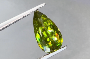 4.80ct Russian Sphene Ring with D Flawless Diamonds set in 18K Yellow Gold
