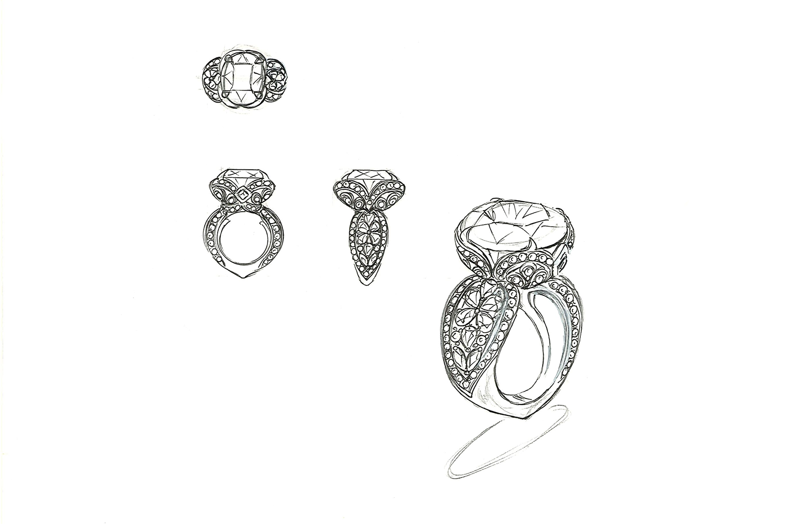 7.98ct Russian Sphene Ring with D Flawless Diamonds set in 18K Yellow Gold