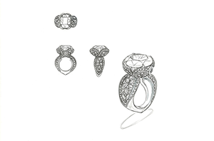 7.98ct Russian Sphene Ring with D Flawless Diamonds set in 18K Yellow Gold