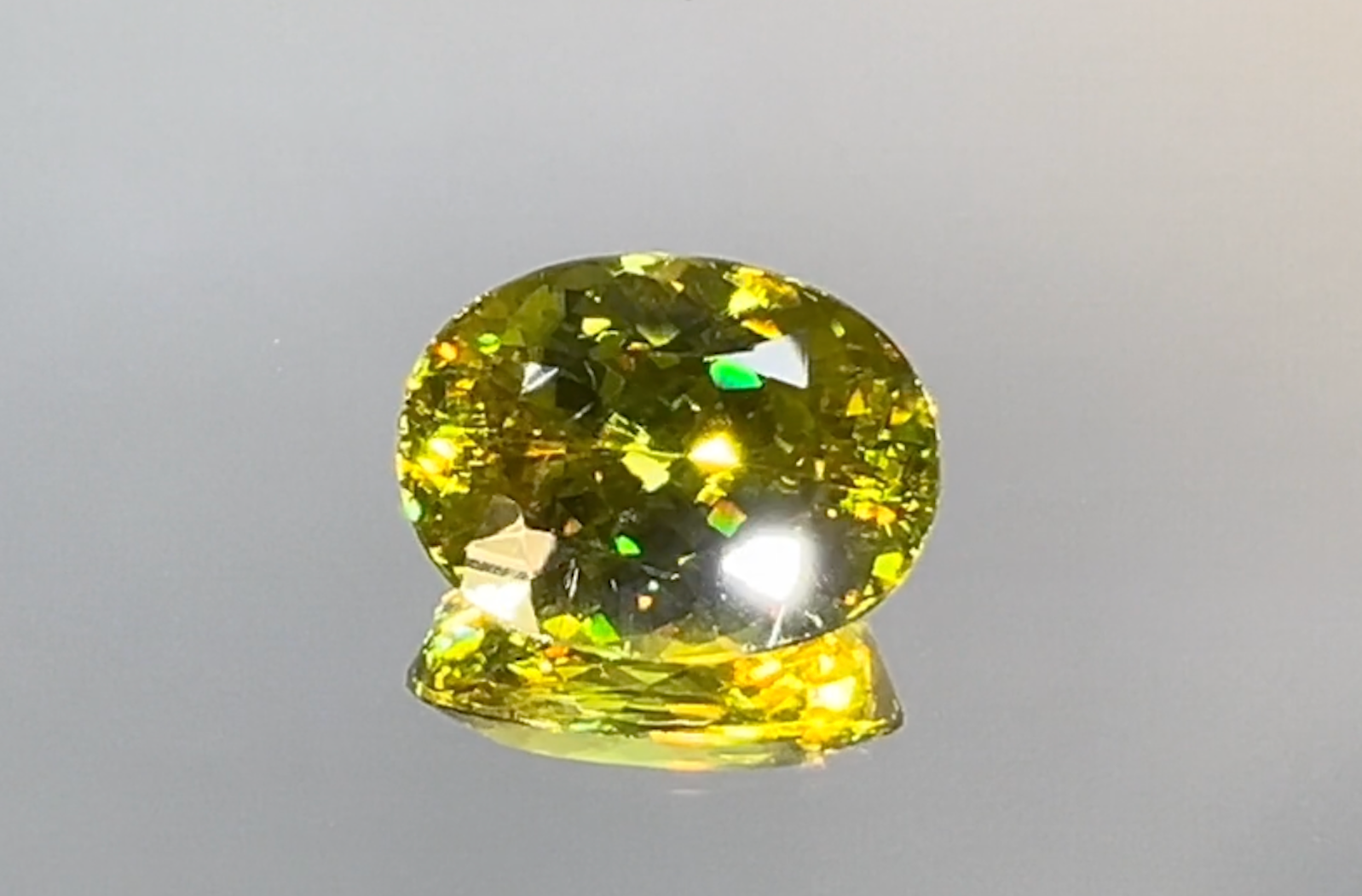 7.98ct Russian Sphene Ring with D Flawless Diamonds set in 18K Yellow Gold