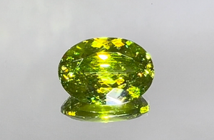 6.84ct Russian Sphene Ring with D Flawless Diamonds set in 18K Yellow Gold