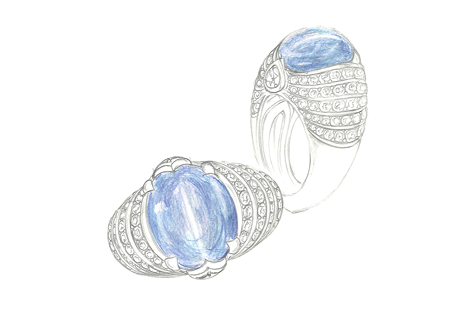 54.22ct Unheated Ceylon Star Sapphire Ring with D Flawless Diamonds set in 18K White Gold