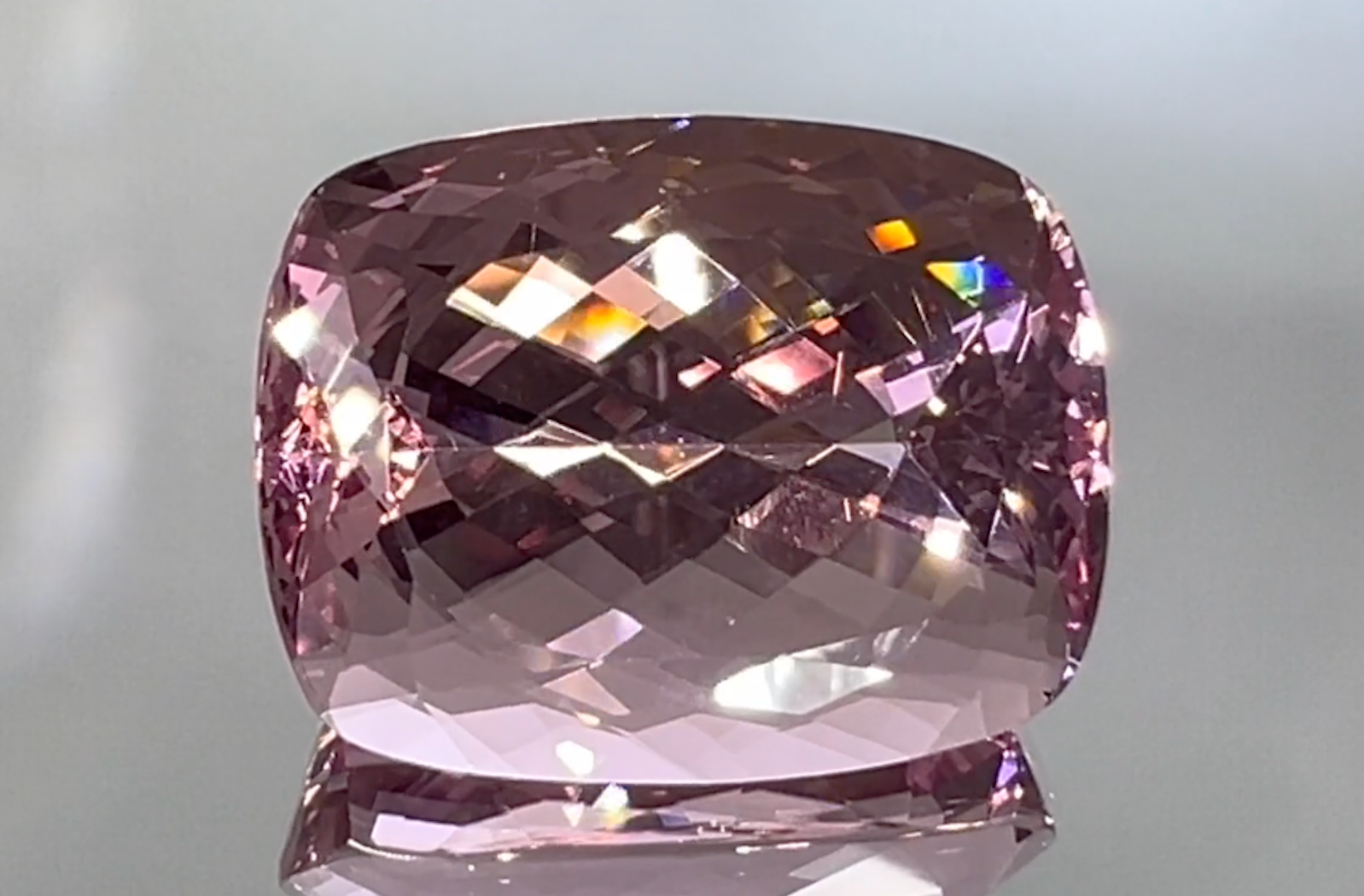 59.31ct Vivid Pink Madagascar Morganite Necklace with D Flawless Diamonds set in 18K White Gold