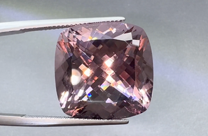 32.26ct Vivid Pink Madagascar Morganite Necklace with D Flawless Diamonds set in 18K White Gold