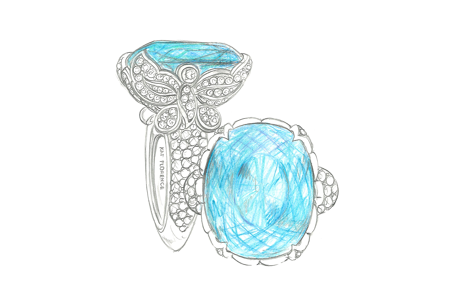 20.65ct Unheated Paraiba Tourmaline Ring with D Flawless Diamonds set in 18K White Gold