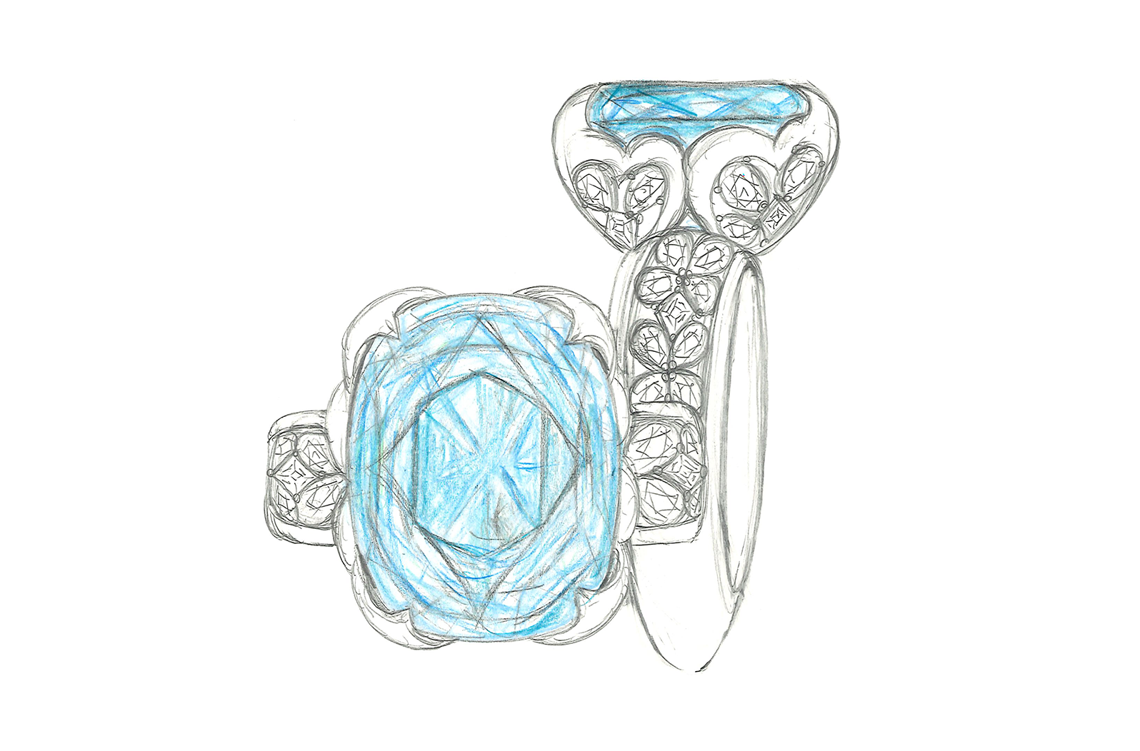 16.95ct Unheated Flawless Paraiba Tourmaline Ring with D Flawless Diamonds set in 18K Yellow Gold