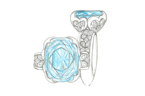 16.95ct Unheated Flawless Paraiba Tourmaline Ring with D Flawless Diamonds set in 18K Yellow Gold