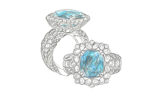 5.45ct Paraiba Tourmaline Ring with D Flawless Diamonds set in 18K White Gold