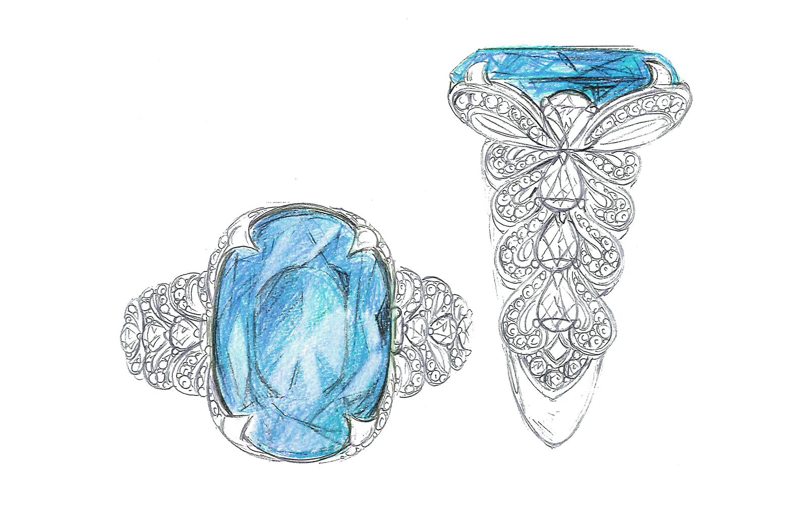 11.86ct Paraiba Tourmaline Ring with D Flawless Diamonds set in 18K White Gold