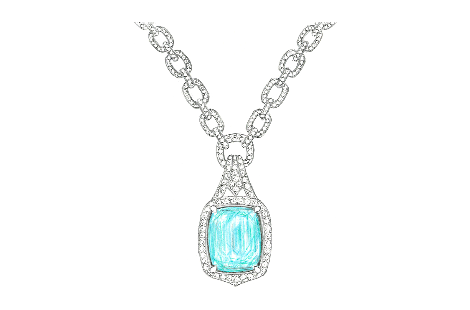 33.54ct Unheated Paraiba Tourmaline Necklace with D Flawless Diamonds set in 18K White Gold