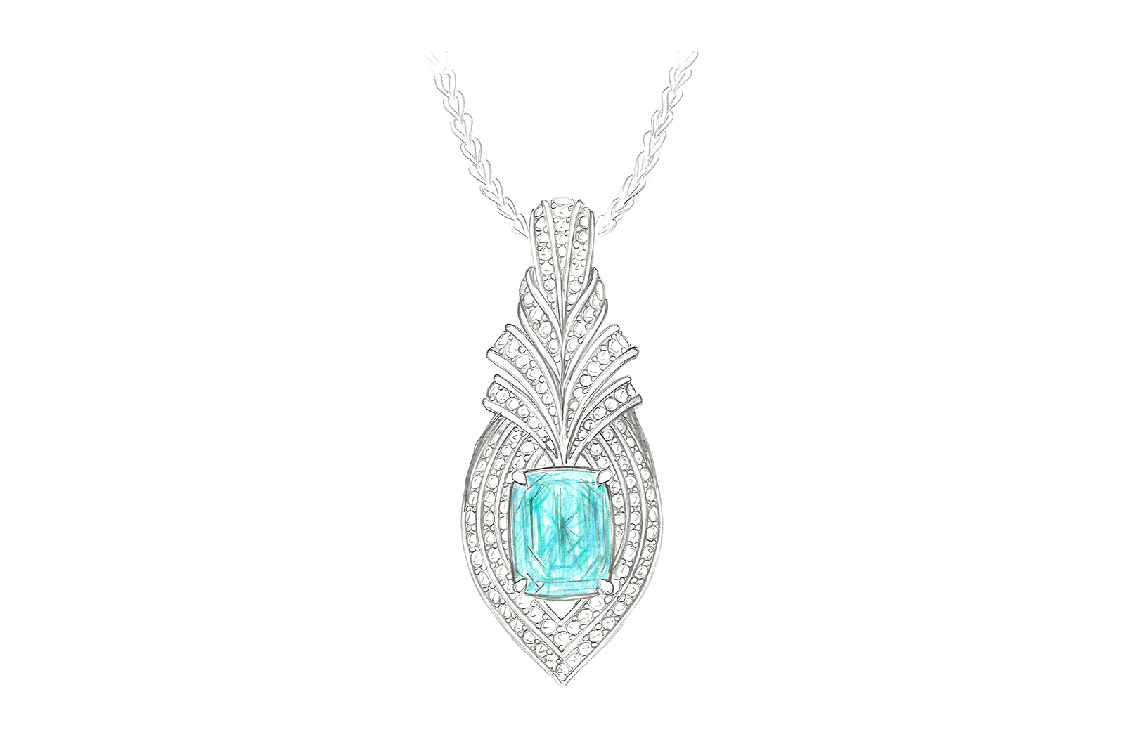 31.12ct Paraiba Tourmaline Necklace with D Flawless Diamonds set in 18K Yellow Gold