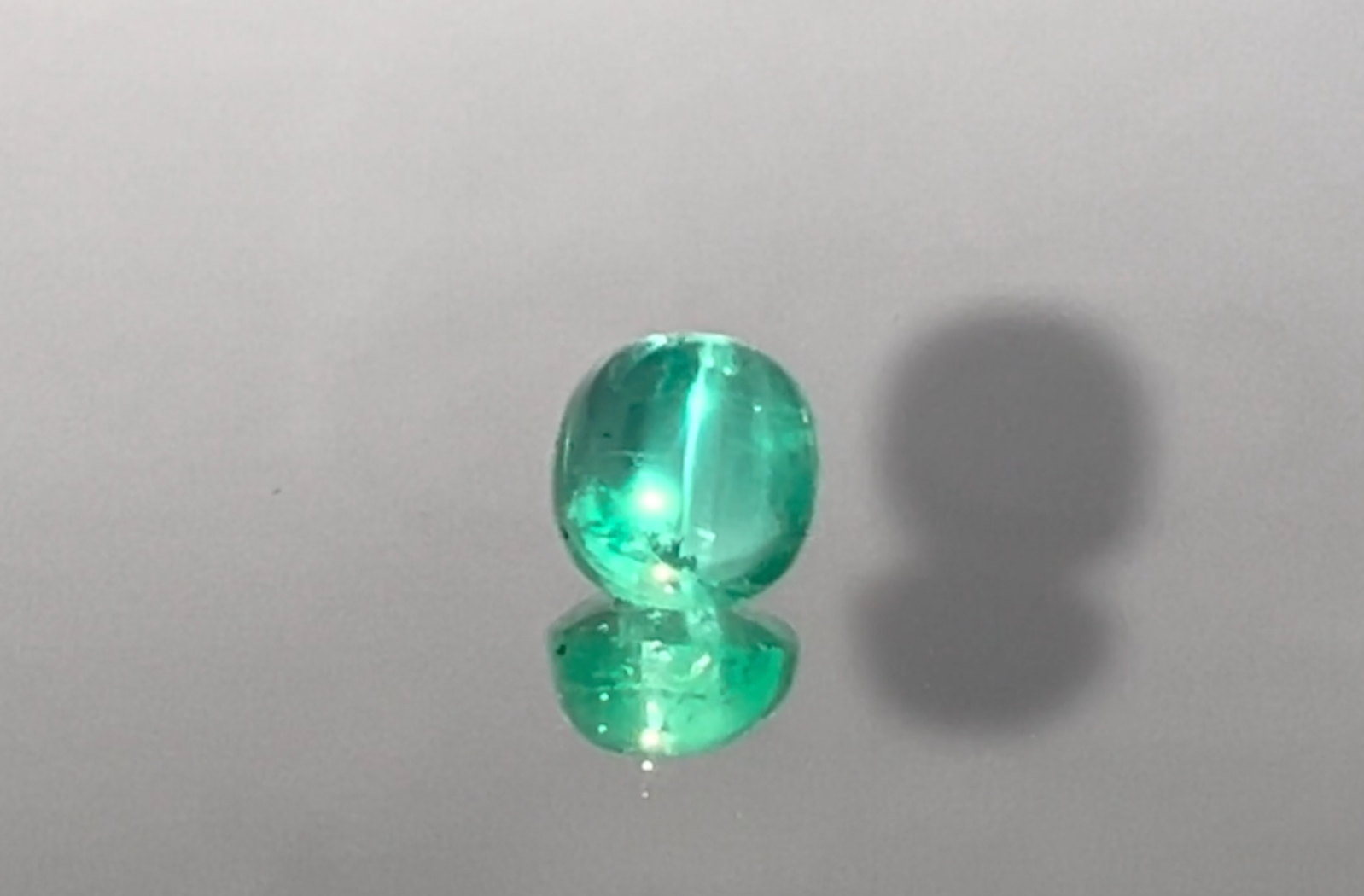1.81ct Colombian Emerald Cats Eye Ring with D Flawless Diamonds set in 18K Yellow Gold