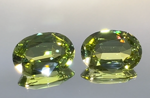 24.20ct Unheated Racing Green Paraiba Earrings with D Flawless Diamonds set in 18K Yellow Gold