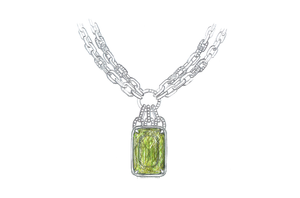 40.17ct Unheated Racing Green Paraiba Necklace with D Flawless Diamonds set in 18K Yellow Gold
