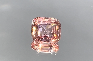2.61ct Loupe Clean Unheated Padparadscha Sapphire Ring with D Flawless Diamonds set in 18K White Gold