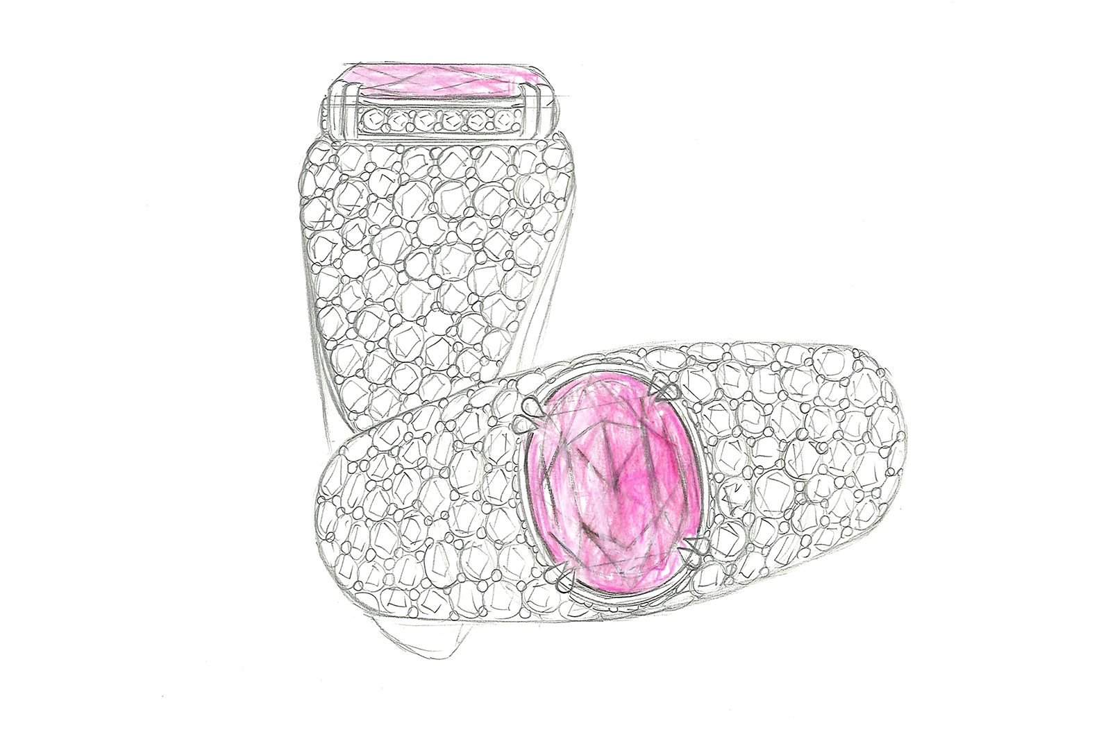 3.00ct Pink Spinel Ring with D Flawless Diamonds set in 18K Yellow Gold
