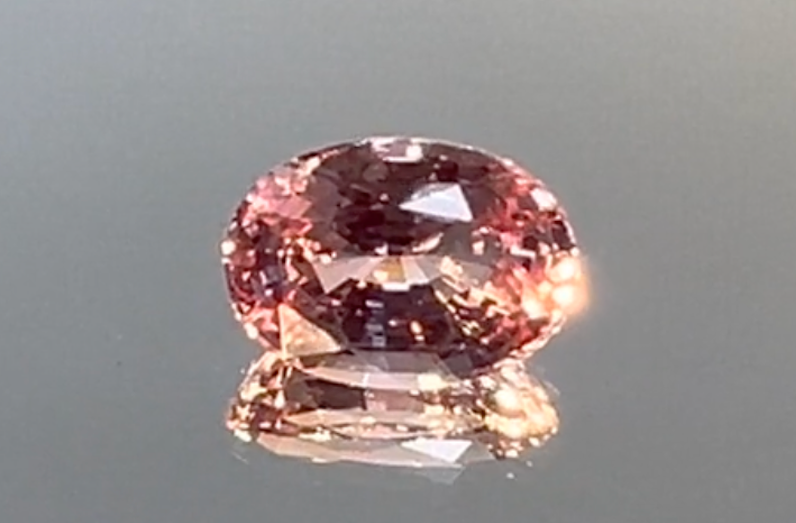 4.06ct Loupe Clean Unheated Ceylon Padparadscha Sapphire Ring with D Flawless Diamonds set in 18K White Gold