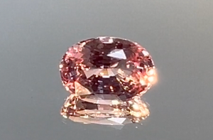 4.06ct Loupe Clean Unheated Ceylon Padparadscha Sapphire Ring with D Flawless Diamonds set in 18K White Gold