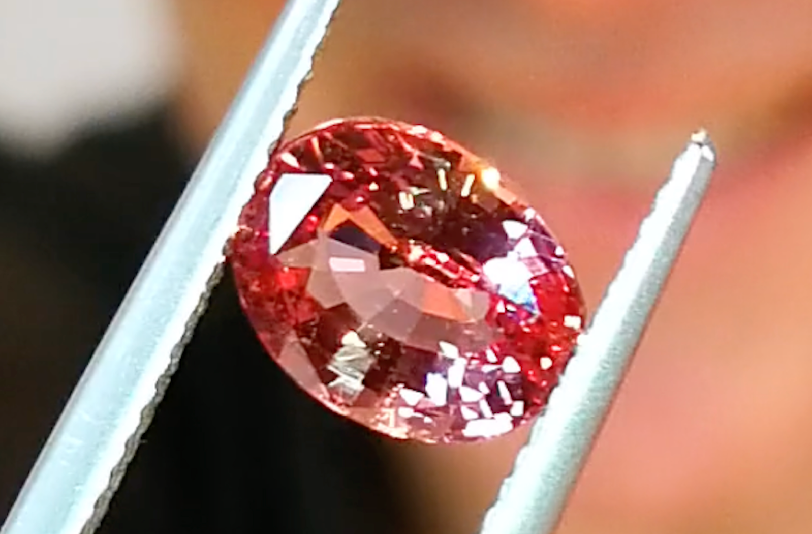 3.00ct Loupe Clean Unheated Padparadscha Sapphire Ring with D Flawless Diamonds set in 18K White Gold