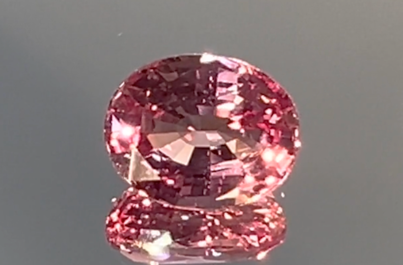 3.00ct Loupe Clean Unheated Padparadscha Sapphire Ring with D Flawless Diamonds set in 18K White Gold