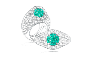 1.94ct Old World Muzo Colombian Emerald Ring with D Flawless Diamonds set in 18K Yellow Gold