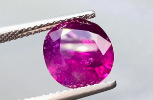 3.71ct Unheated Balas Ruby Ring with D Flawless Diamonds set in 18K White Gold