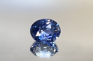 6.62ct Unheated Ceylon Cornflower Blue Sapphire Ring with D Flawless Diamonds set in 18K White Gold