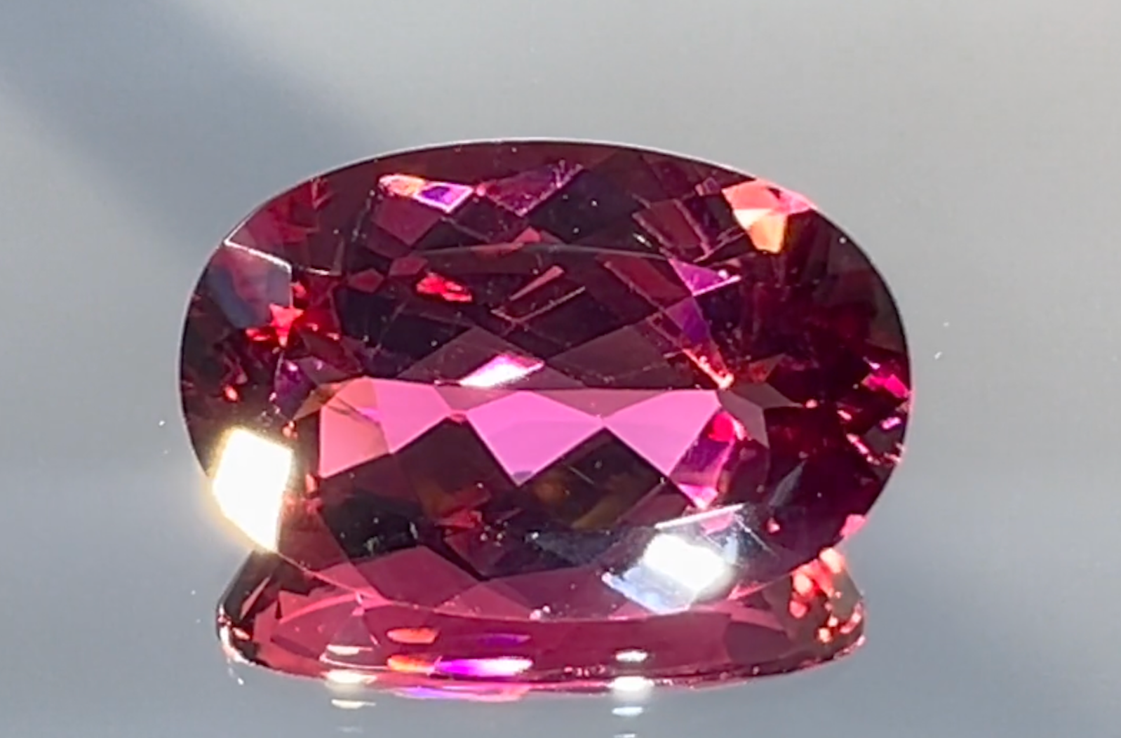 8.08ct Loupe Clean Nigerian Rubellite Ring with D Flawless Diamonds set in 18K White Gold
