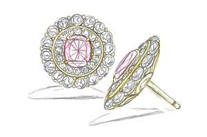 1.37ct Antique Historical Unheated Pigeon Blood Red Mogok Earrings with D Flawless Diamonds set in 18K Yellow Gold