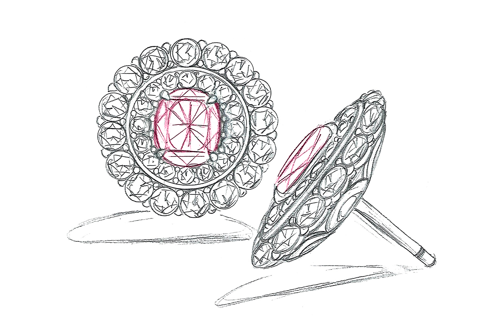 2.09ct Antique Historical Unheated Pigeon Blood Red Mogok Earrings with D Flawless Diamonds set in 18K White Gold