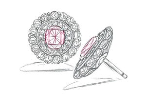 2.09ct Antique Historical Unheated Pigeon Blood Red Mogok Earrings with D Flawless Diamonds set in 18K White Gold