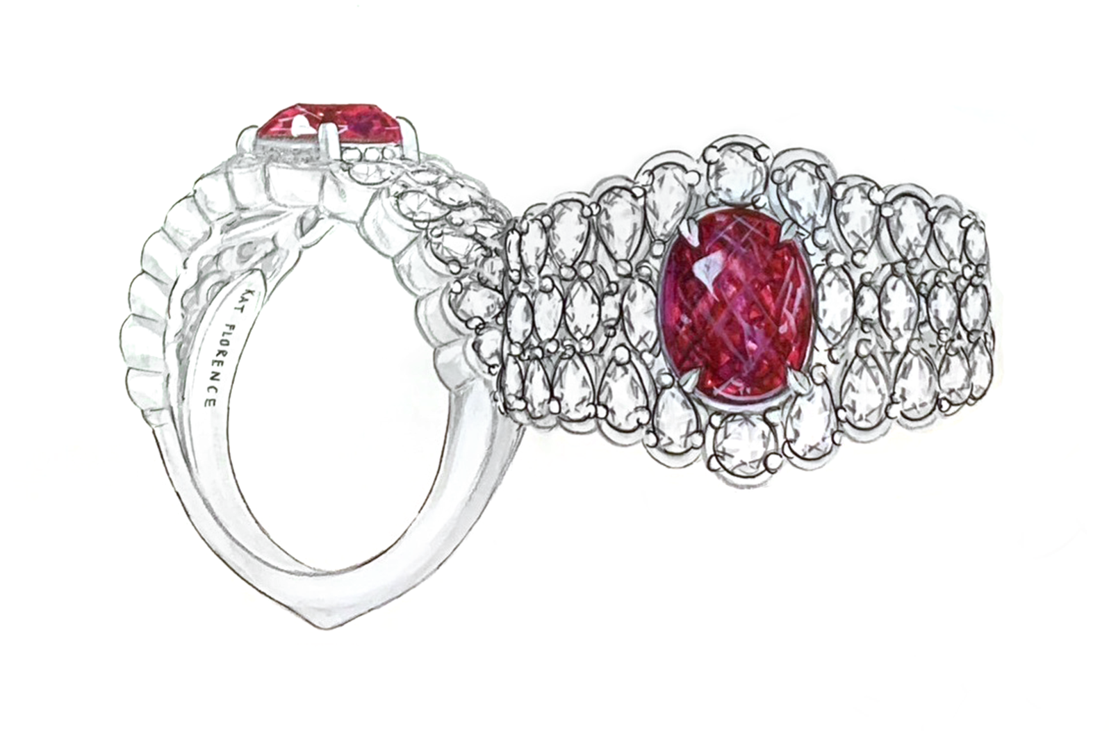 1.15ct Antique Historical Unheated Pigeon Blood Red Mogok Ring with D Flawless Diamonds set in 18K White Gold