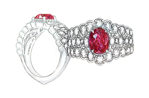 1.15ct Antique Historical Unheated Pigeon Blood Red Mogok Ring with D Flawless Diamonds set in 18K White Gold