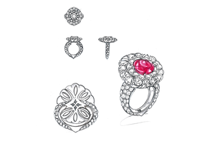 1.17ct Antique Historical Unheated Pigeon Blood Red Mogok Ring with D Flawless Diamonds set in 18K White Gold