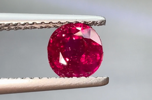 1.34ct Antique Historical Unheated Pigeon Blood Red Mogok Ring with D Flawless Diamonds set in 18K White Gold