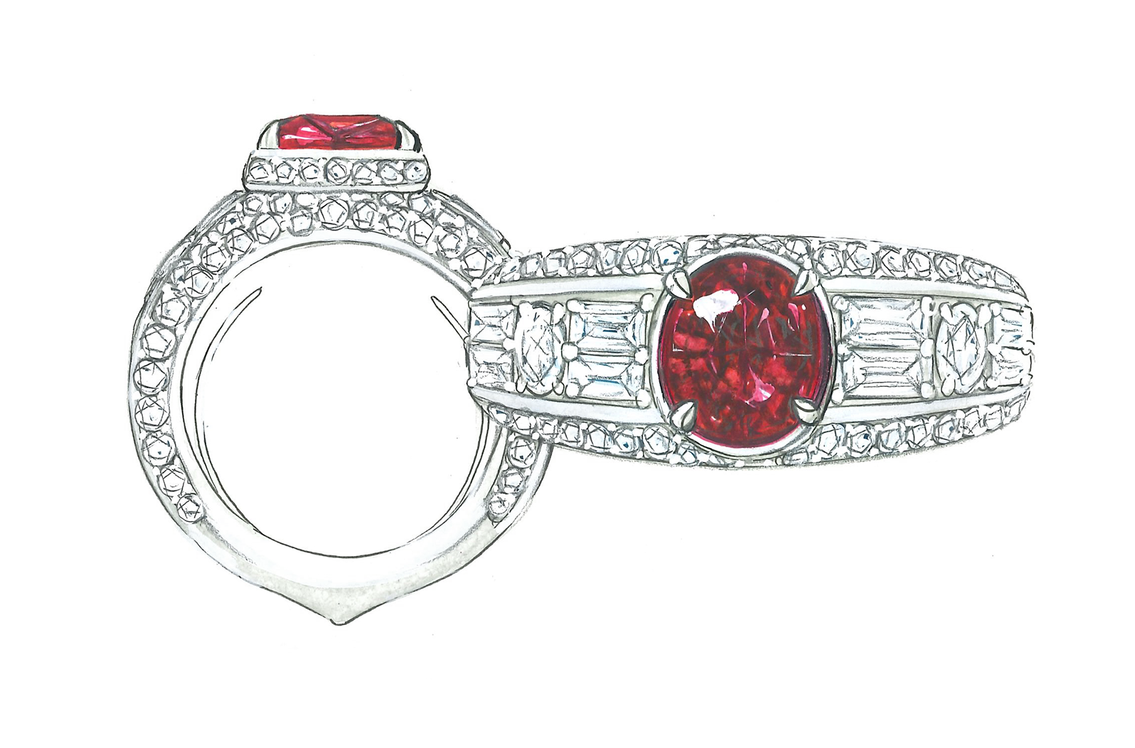 1.06ct Antique Historical Unheated Pigeon Blood Red Mogok Ring with D Flawless Diamonds set in 18K Yellow Gold