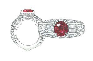 1.06ct Antique Historical Unheated Pigeon Blood Red Mogok Ring with D Flawless Diamonds set in 18K Yellow Gold
