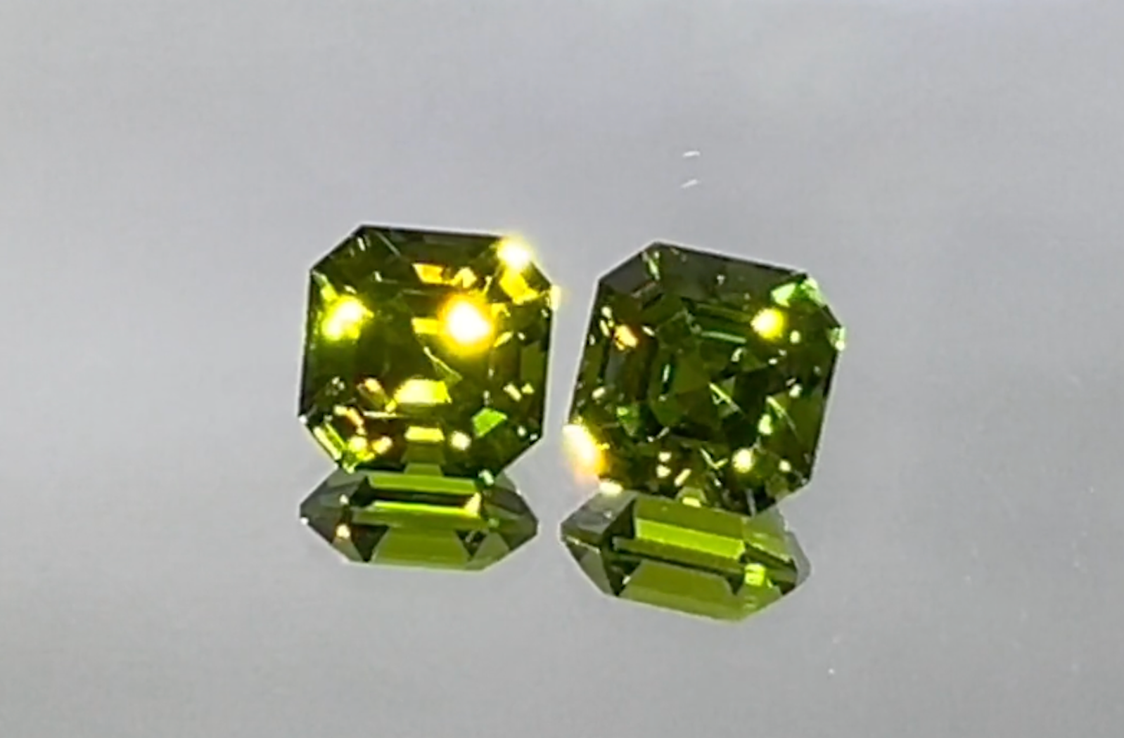 2.93ct Loope Clean Namibian Demantoid Earrings with D Flawless Diamonds set in 18K Yellow Gold