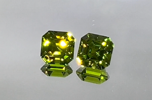 2.93ct Loope Clean Namibian Demantoid Earrings with D Flawless Diamonds set in 18K Yellow Gold