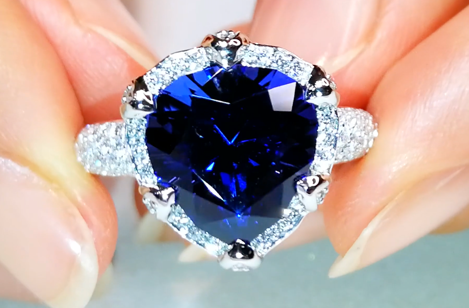 5.81ct Tanzanite Ring with D Flawless Diamonds set in Platinum