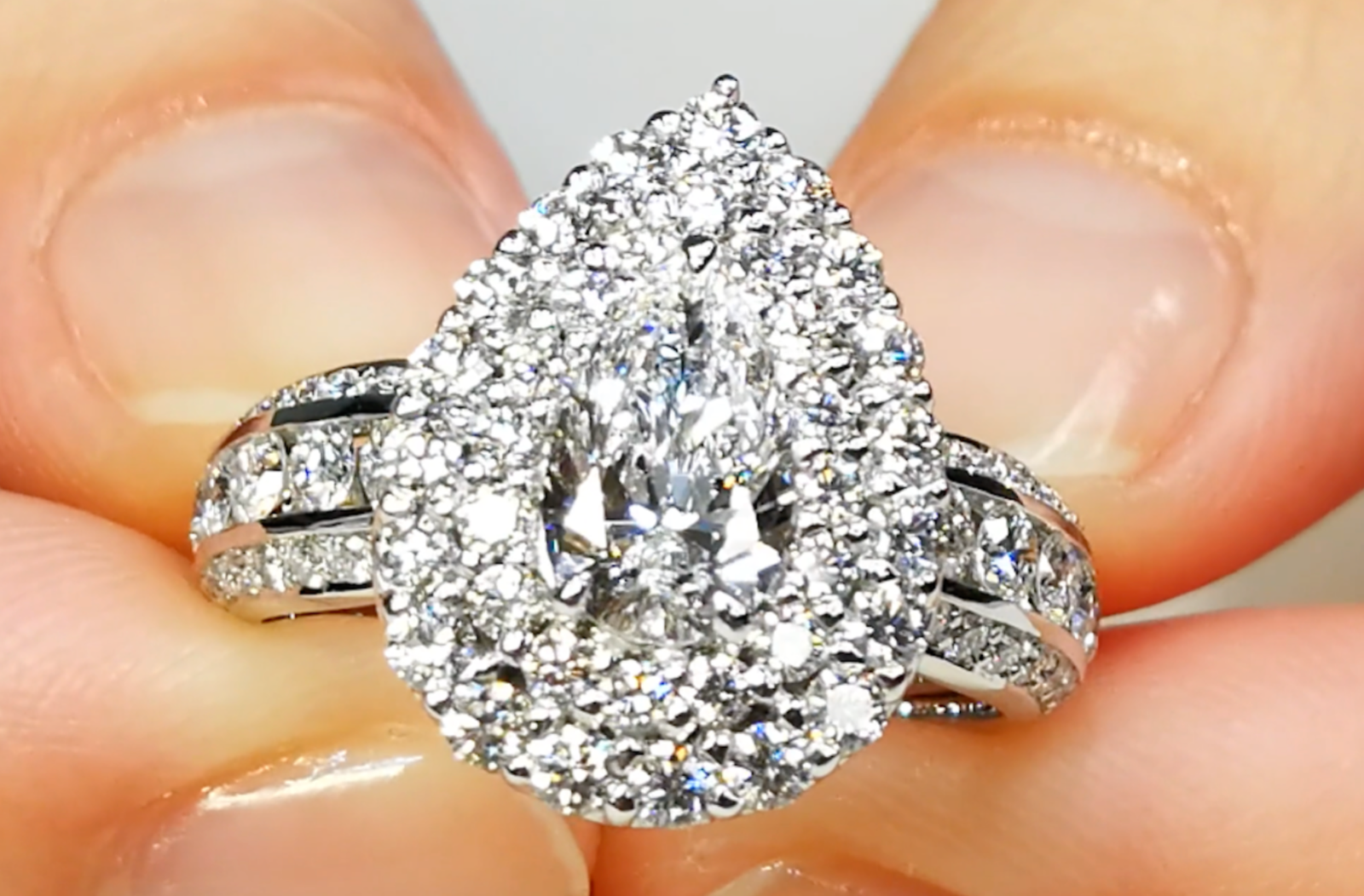 1.02ct D Flawless Golconda Diamond Ring with D Flawless Diamonds set in 18K White Gold