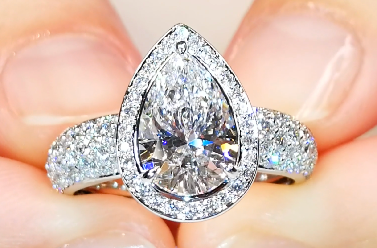 2.07ct D Flawless Golconda Diamond Ring with D Flawless Diamonds set in Platinum