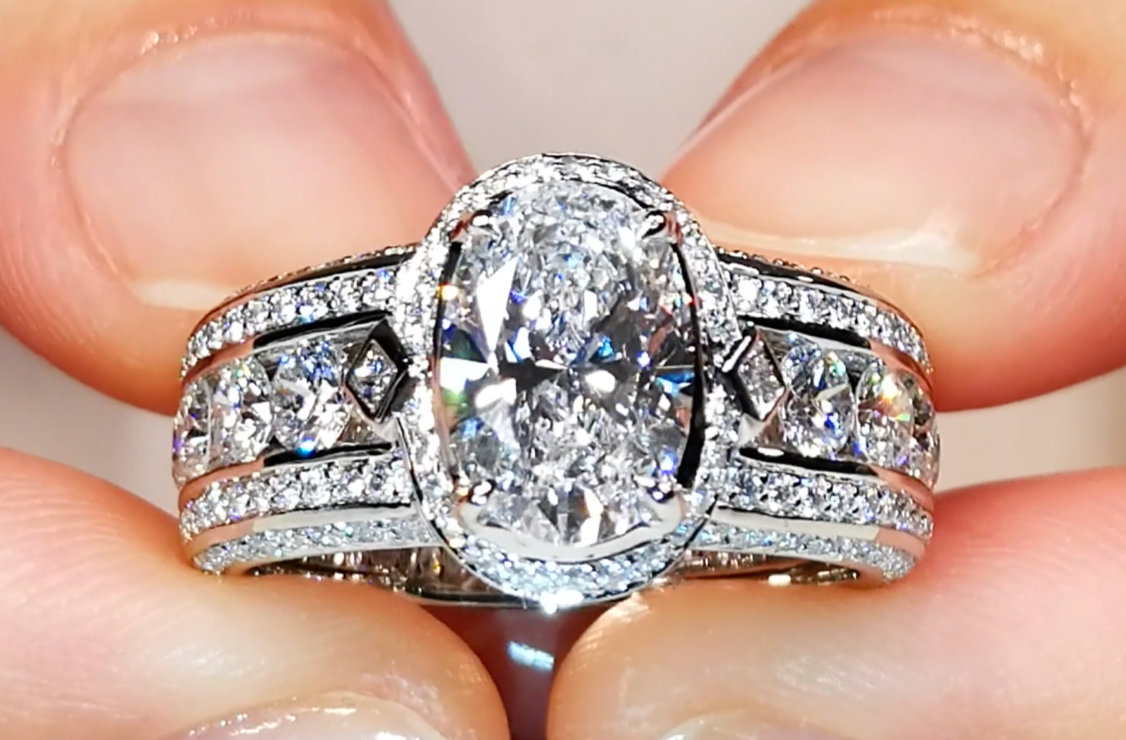 2.03ct D Flawless Golconda Diamond Ring with D Flawless Diamonds set in Platinum